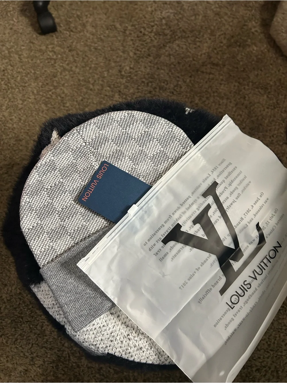 Louis Vuitton Gray Knit Beanie